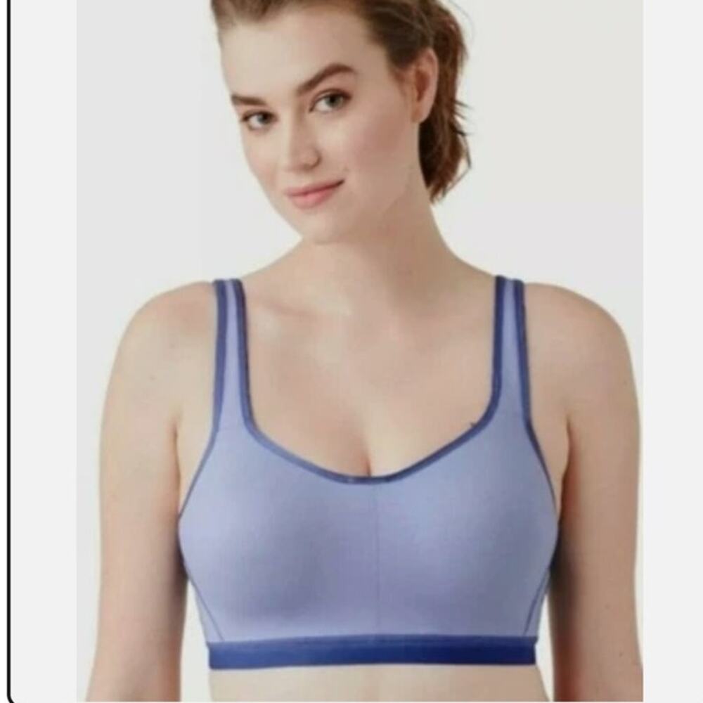 Wacoal 36DD High Impact Underwire Sports Bra 855229 Thistle Down Marlin Blue